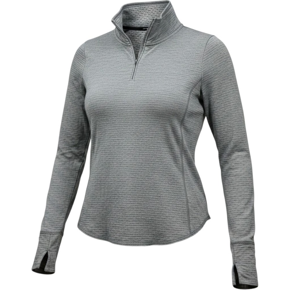 Nike Heathered Gray Textured Half Zip Pullover Long Sleeve Thumbhole Top Small